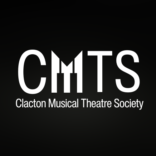 A black background with white text, CMTS- Clacton Musical Theatre Society